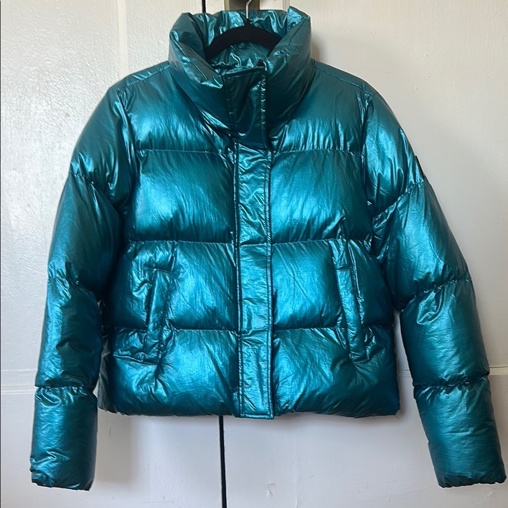 Coco Crop Water Resistant Puffer Jacket Teal